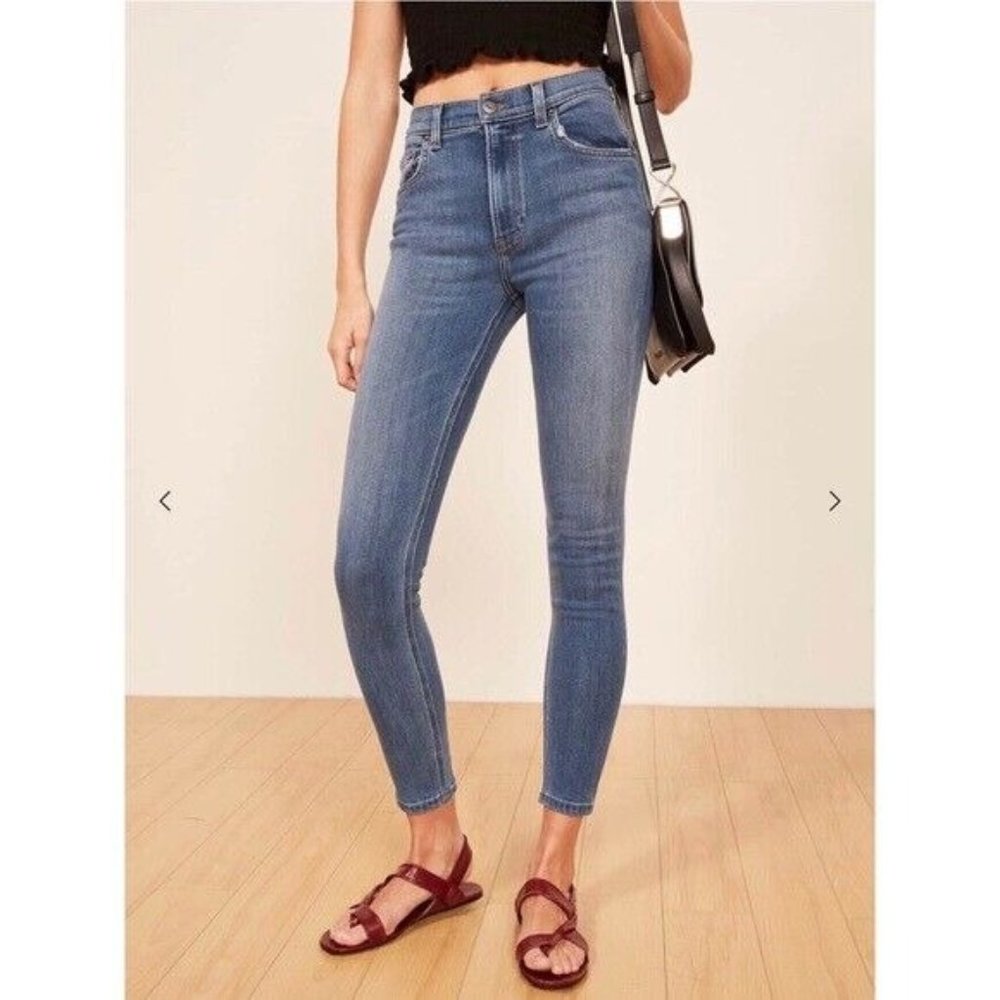 REFORMATION‎  Selma High & Skinny Stretch Jeans in Basin Wash sz.25